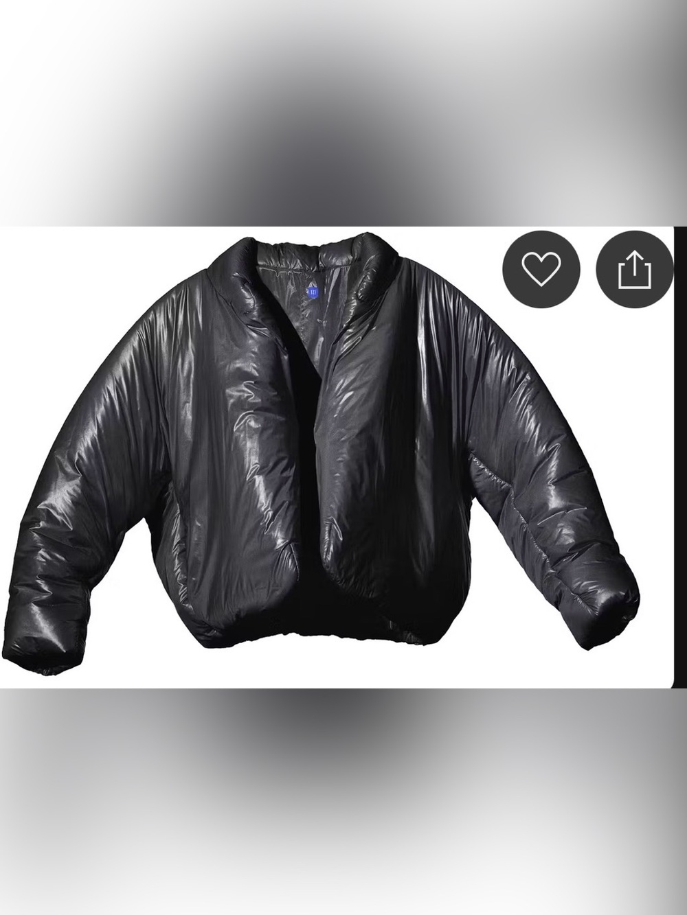 Yeezy Gap Round Black puffer jacket size L nwot